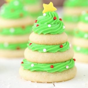 Weed vanilla butter cookies as a christmas tree