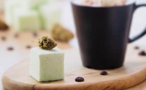 Cannabis marshmallows with cannabis sugar