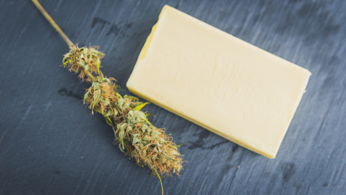 Cannabis CBD butter from marijuana flower