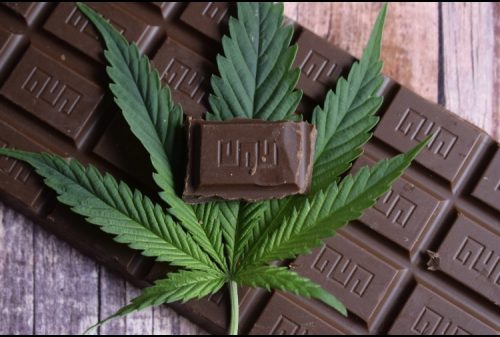 Cbd infused chocolate bar recipe with marijuana leaf