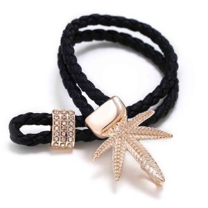 rosegold marijauna arm bracelet with black rope