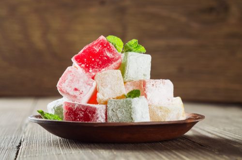 Cannabis Turkish delight candy Recipe with different colors