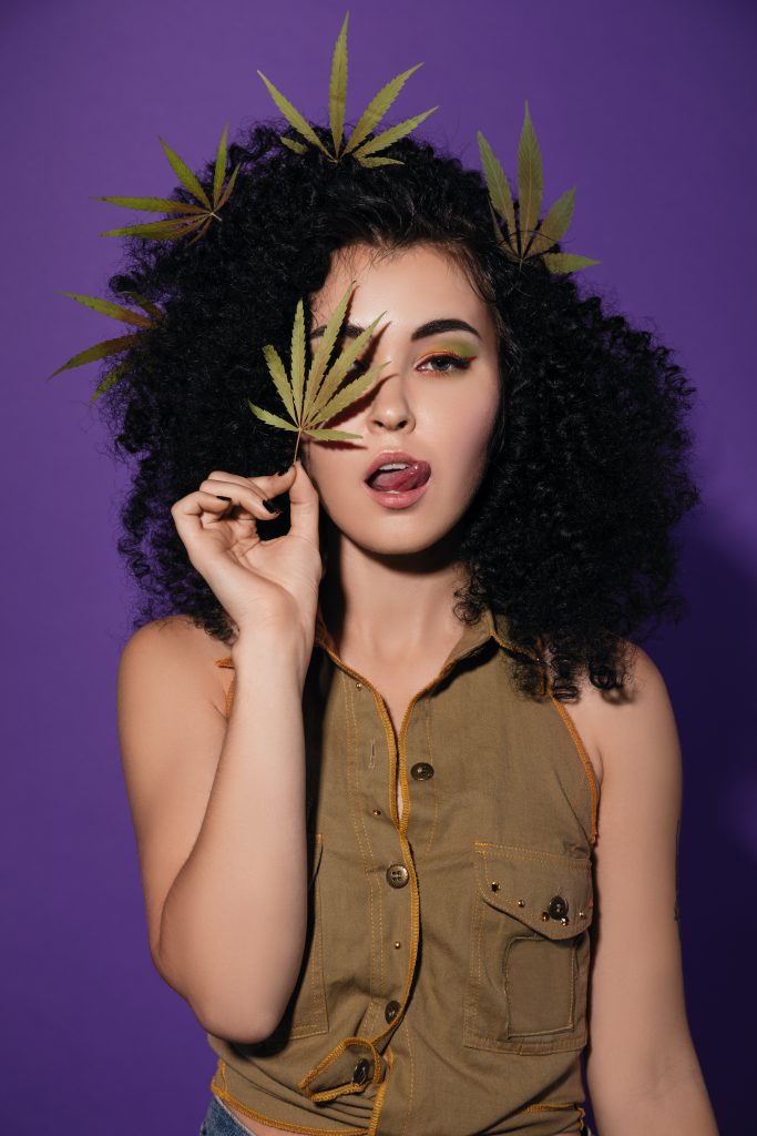model of cannabis high fashion
